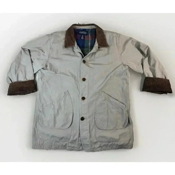 Land's End Other - VTG Land's End Mens Chore Coat XLT Barn Jacket Field Corduroy Collar Plaid Lined